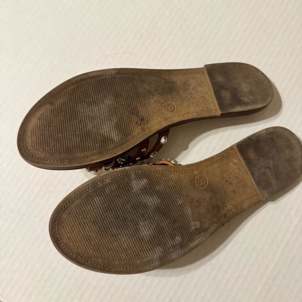 Mossimo Studded Rhinestone Brown Sandals - Picture 4 of 8